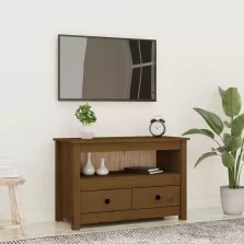   vidaXL mézbarna tömör fenyőfa TV-szekrény 79 x 35 x 52 cm