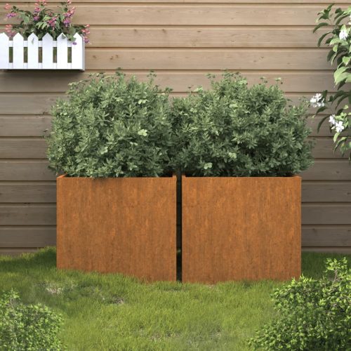 vidaXL 2 db corten acél növénytartó 32 x 30 x 29 cm