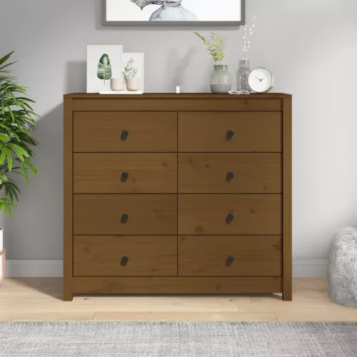 vidaXL mézbarna tömör fenyőfa kisszekrény 100 x 40 x 90 cm