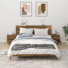   vidaXL 2 db füstös tölgy színű éjjeliszekrény 40x35x50 cm