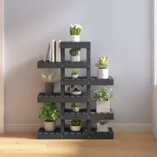   vidaXL szürke tömör fenyőfa növénytartó 85 x 25 x 109,5 cm