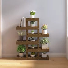   vidaXL mézbarna tömör fenyőfa növénytartó 85 x 25 x 109,5 cm