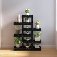   vidaXL fekete tömör fenyőfa növénytartó 85 x 25 x 109,5 cm