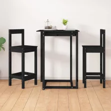   vidaXL 2 db fekete tömör fenyőfa bárszék 40 x 41,5 x 112 cm