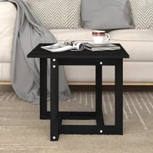   vidaXL fekete tömör fenyőfa dohányzóasztal 50 x 50 x 45 cm
