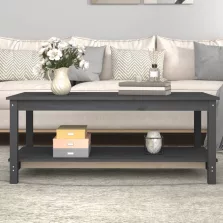   vidaXL szürke tömör fenyőfa dohányzóasztal 110 x 55 x 45 cm