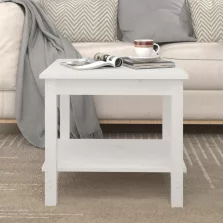   vidaXL fehér tömör fenyőfa dohányzóasztal 50 x 50 x 45 cm