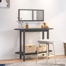   vidaXL szürke tömör fenyőfa tálalóasztal 110 x 40 x 80 cm