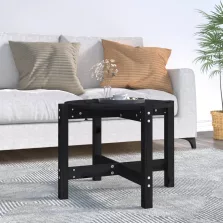   vidaXL fekete tömör fenyőfa dohányzóasztal Ø 62,5 x 45 cm