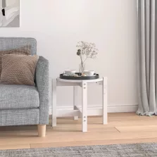   vidaXL fehér tömör fenyőfa dohányzóasztal Ø 52,5 x 45 cm