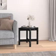   vidaXL fekete tömör fenyőfa dohányzóasztal Ø 52,5 x 45 cm