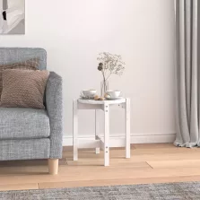   vidaXL fehér tömör fenyőfa dohányzóasztal Ø 42,5 x 45 cm