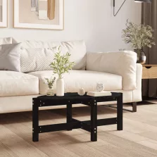   vidaXL fekete tömör fenyőfa dohányzóasztal 87 x 48 x 35 cm