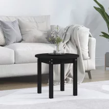  vidaXL fekete tömör fenyőfa dohányzóasztal Ø 45 x 40 cm