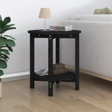   vidaXL fekete tömör fenyőfa dohányzóasztal Ø 55 x 60 cm