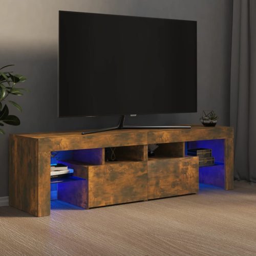 vidaXL füstös tölgyszínű TV-szekrény LED-lámpákkal 140 x 36,5 x 40 cm