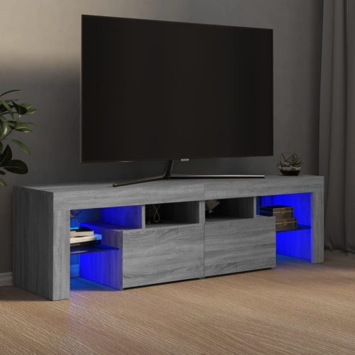 vidaXL szürke sonoma színű TV-szekrény LED-világítással 140x36,5x40 cm