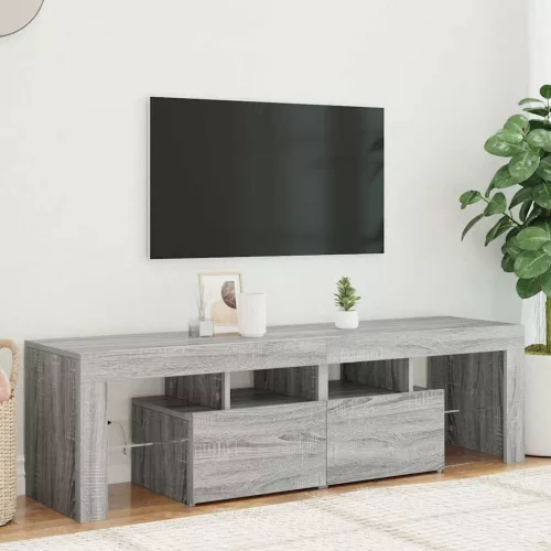 vidaXL szürke sonoma színű TV-szekrény LED-világítással 140x36,5x40 cm