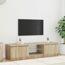   vidaXL füstös tölgy színű TV-szekrény LED-ekkel 140 x 40 x 36 cm
