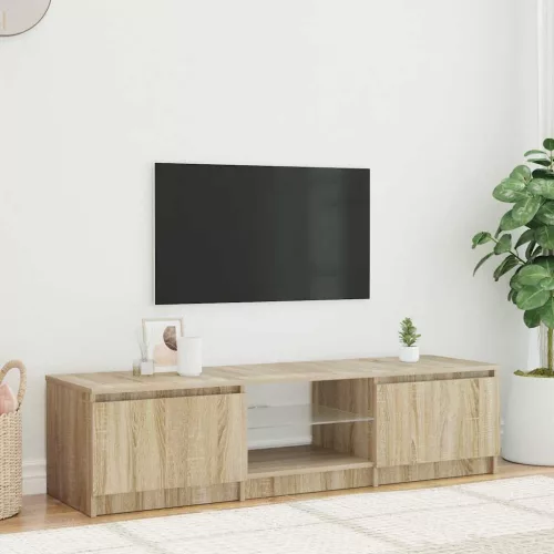 vidaXL füstös tölgy színű TV-szekrény LED-ekkel 140 x 40 x 36 cm