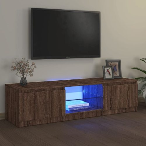 vidaXL barna tölgyszínű TV-szekrény LED-ekkel 140 x 40 x 35,5 cm