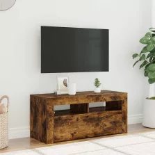   vidaXL füstös tölgy színű TV-szekrény LED-világítással 90 x 35 x 40 cm