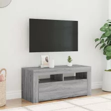   vidaXL szürke sonoma színű TV-szekrény LED-világítással 90x35x40 cm