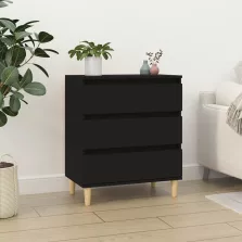 vidaXL fekete szerelt fa tálalószekrény 60 x 35 x70 cm