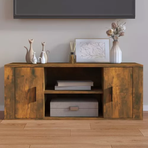 vidaXL füstös tölgy színű szerelt fa TV-szekrény 100 x 35 x 40 cm