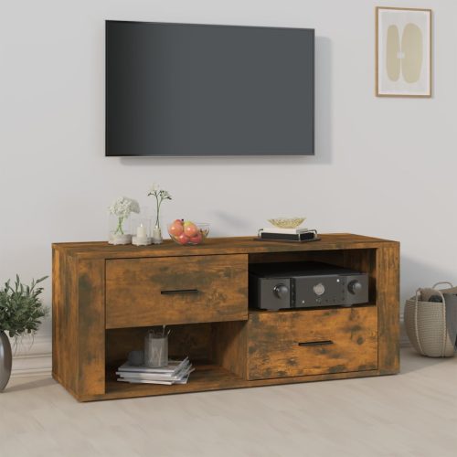 vidaXL füstös tölgyszínű szerelt fa TV-szekrény 100 x 35 x 40 cm