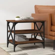   vidaXL barna tölgy színű szerelt fa kisasztal 55 x 38 x 45 cm