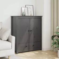   vidaXL szürke tömör fenyőfa tálalószekrény 83 x 41,5 x 100 cm