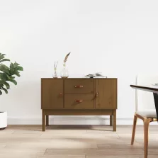   vidaXL mézbarna tömör fenyőfa tálalószekrény 110 x 40 x 78 cm