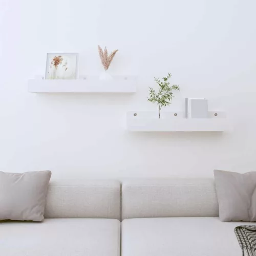 vidaXL 2 db fehér tömör fenyőfa fali polc 50 x 12 x 9 cm