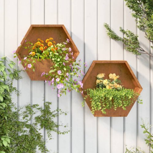 vidaXL 2 db rozsda színű corten acél fali növénytartó 46 x 10 x 40 cm