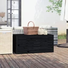   vidaXL fekete tömör fenyőfa kerti láda 101 x 50,5 x 46,5 cm