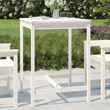 vidaXL fehér tömör fenyőfa kerti asztal 82,5x82,5x110 cm