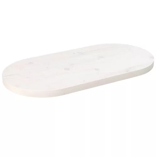 vidaXL fehér tömör fenyőfa ovális asztallap 60 x 30 x 2,5 cm
