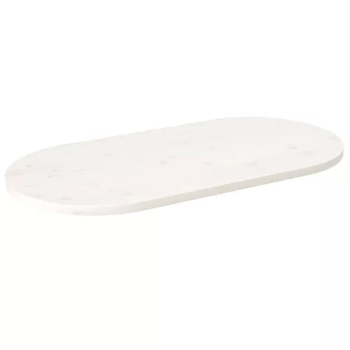 vidaXL fehér tömör fenyőfa ovális asztallap 100x50x2,5 cm