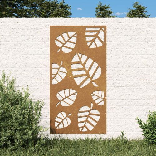 vidaXL levélmintás corten acél kerti faldísz 105 x 55 cm