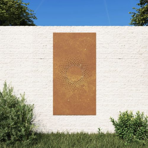 vidaXL napmintás corten acél kerti faldísz 105 x 55 cm