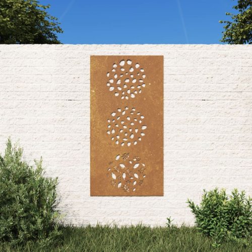 vidaXL levélmintás corten acél kerti faldísz 105 x 55 cm