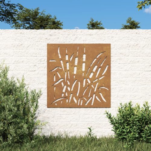 vidaXL fűmintás corten acél kerti faldísz 105 x 55 cm