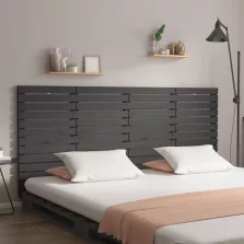   vidaXL szürke tömör fenyőfa fali fejtámla 206 x 3 x 91,5 cm