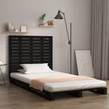   vidaXL fekete tömör fenyőfa fali fejtámla 146 x 3 x 91,5 cm
