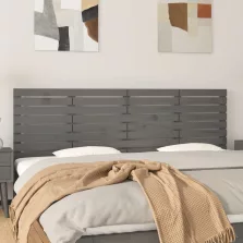  vidaXL szürke tömör fenyőfa fali fejtámla 206 x 3 x 63 cm
