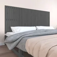   vidaXL szürke tömör fenyőfa fali fejtámla 204 x 3 x 90 cm