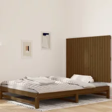   vidaXL mézbarna tömör fenyőfa fali fejtámla 127,5x3x90 cm