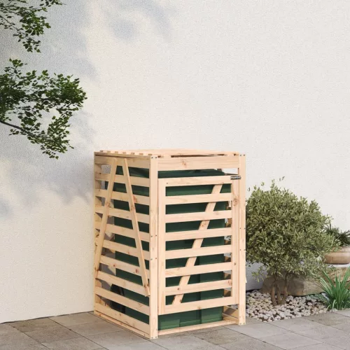 vidaXL tömör fenyőfa szemeteskuka tároló 84x90x128,5 cm