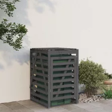   vidaXL szürke tömör fenyőfa szemeteskuka tároló 84x90x128,5 cm